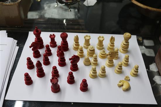 A 19th century ivory chess set